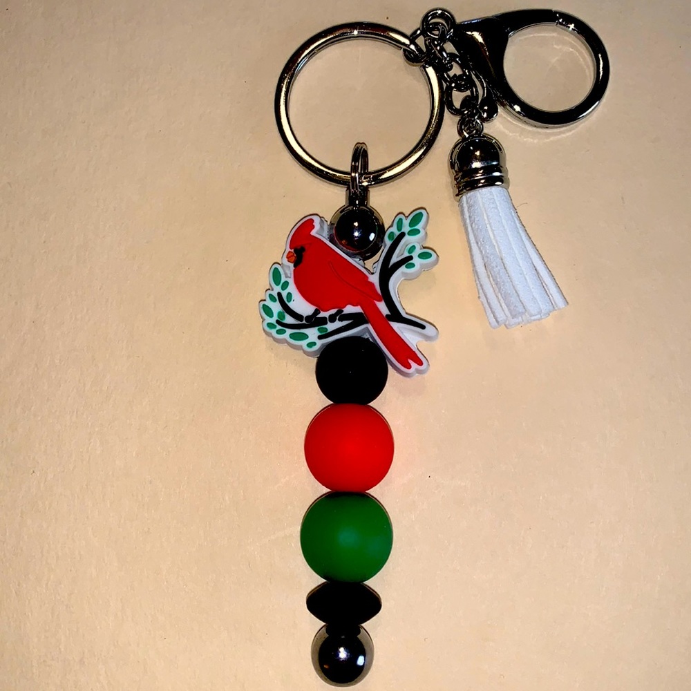 Handmade Cardinal Keychain/Purse Charm With Tassel